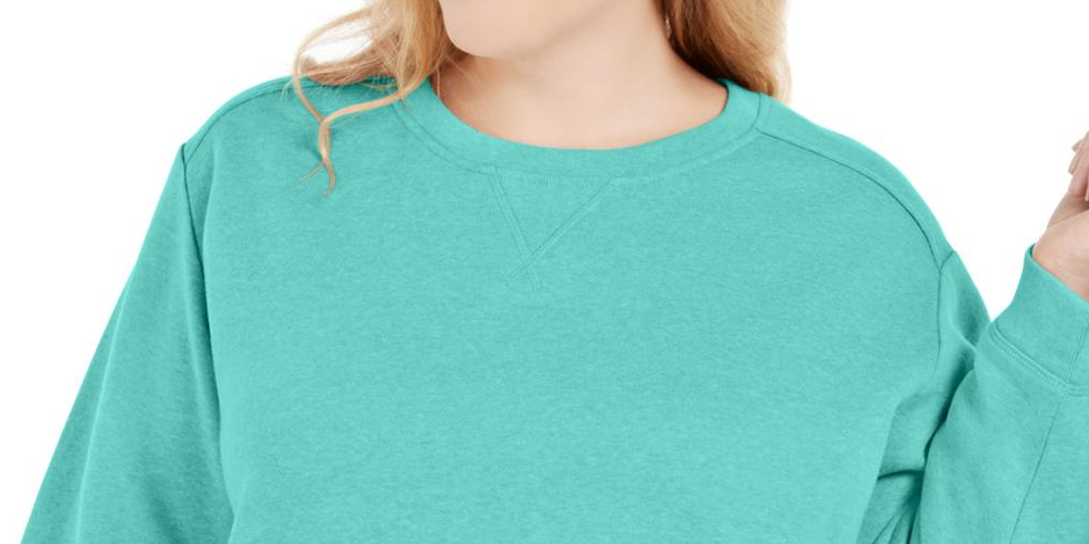 Karen Scott Women's Plus Sweatshirt Teal-Aqua Size 0X
