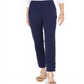 JM Collection Women's Tummy Control Snap Hem Pants Blue Size Petite S