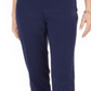 JM Collection Women's Tummy Control Snap Hem Pants Blue Size Petite S
