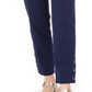 JM Collection Women's Tummy Control Snap Hem Pants Blue Size Petite S