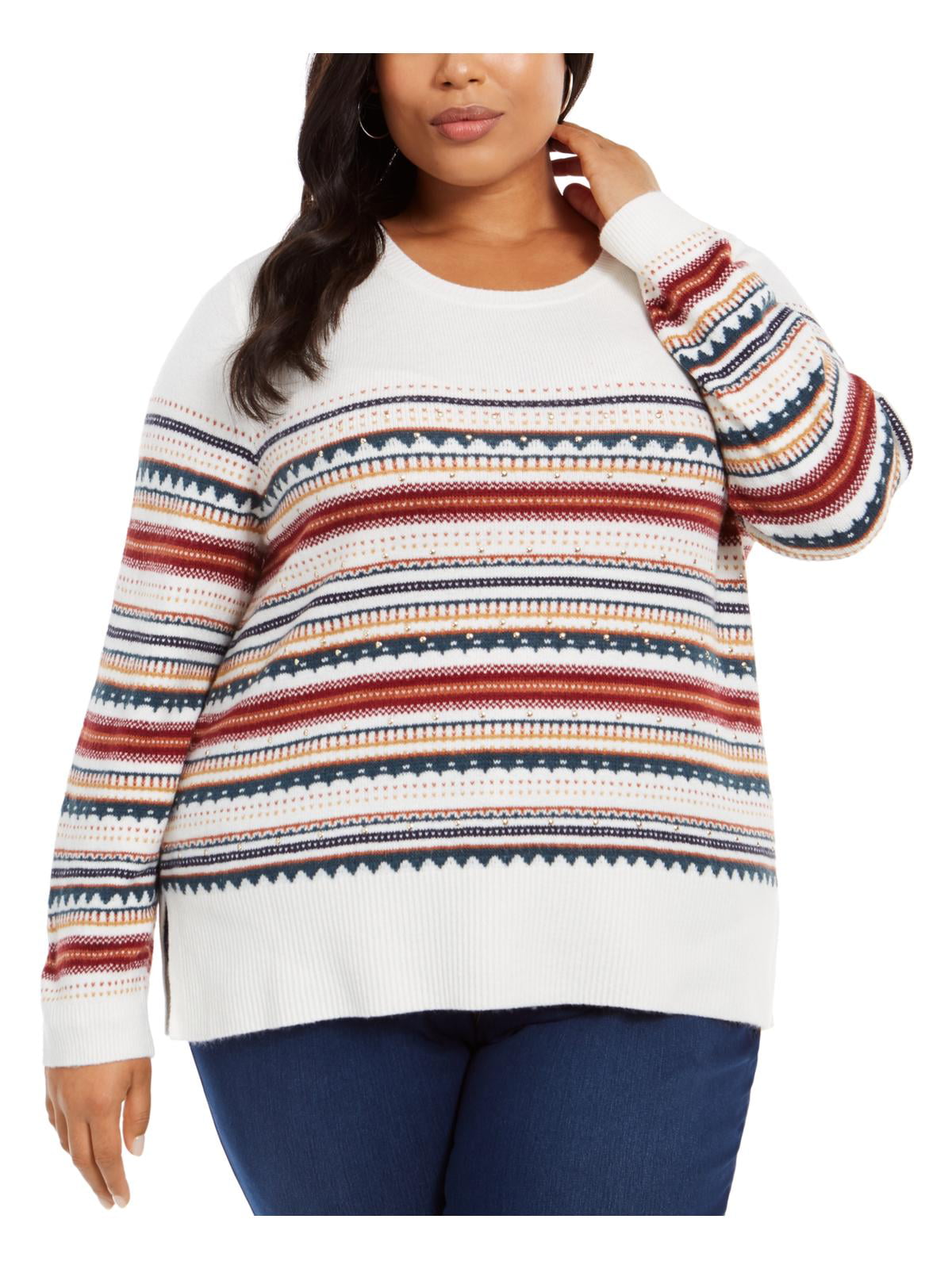 Style & Co Women's Plus Pullover Sweater Brown Size 0X