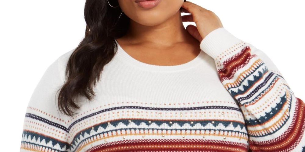 Style & Co Women's Plus Pullover Sweater Brown Size 0X