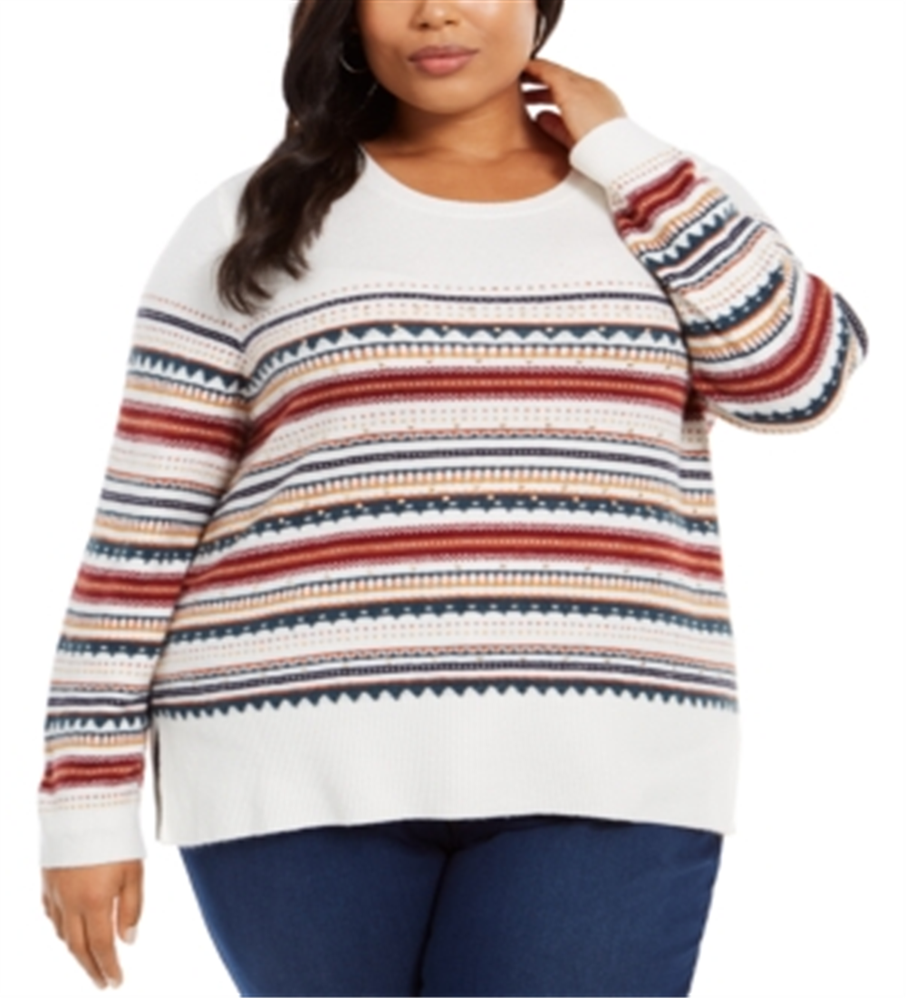 Style & Co Women's Plus Pullover Sweater Brown Size 0X