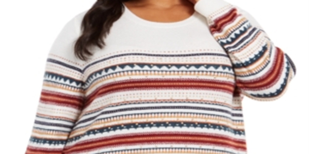 Style & Co Women's Plus Pullover Sweater Brown Size 0X