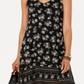 Style & Co Women's Floral Print Crisscross Dress Black Size Petite M