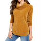 Style & Co Women's Metallic Threaded Turtleneck Sweater Yellow Size Petite Small