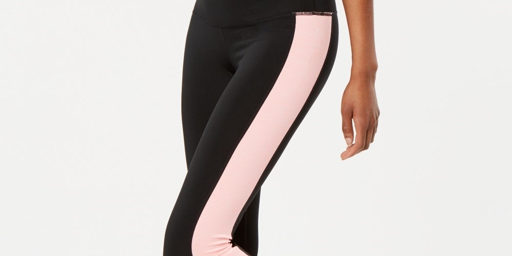 Ideology Women's Colorblocked Cropped Activewear Leggings Training Gym Pink Size X-Small
