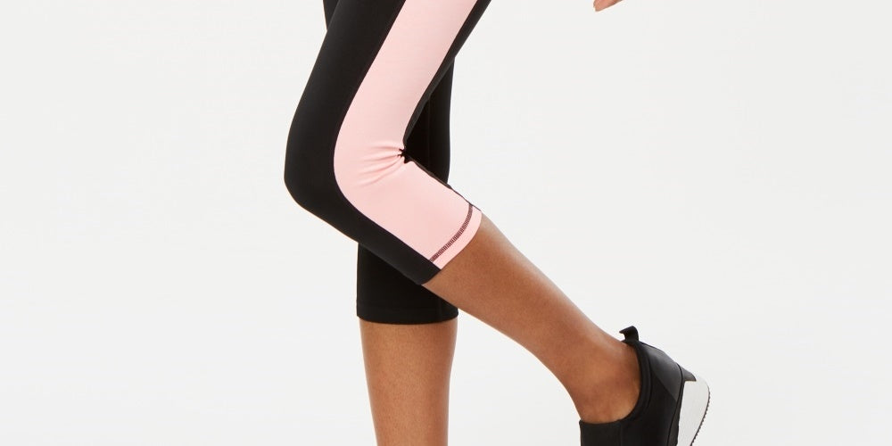 Ideology Women's Colorblocked Cropped Activewear Leggings Training Gym Pink Size X-Small