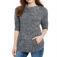 Style & Co Women's Envelope Neck Sweater Black Size Petite L