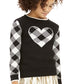 Charter Club Little Girl's Buffalo Check Family Sweater Natural Size 5