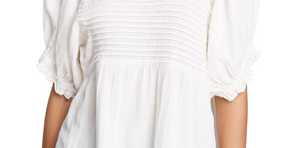 Free People महिलाओं का एल्सी ट्यूनिक टॉप सफ़ेद छोटे आकार में