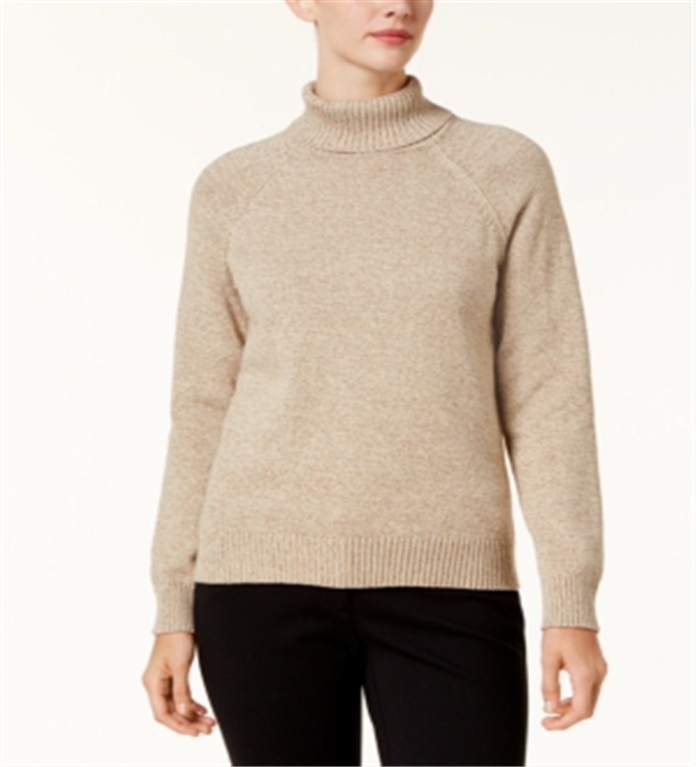 Karen Scott Women's Cotton Turtleneck Sweater Purple Size Petite L