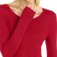 INC International Concepts Women's Asymmetrical Ribbed Tunic Dark Red Size Small