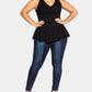 City Chic Women's Trendy Plus Size Strappy Halter Top Black Size Petite Small