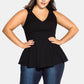 City Chic Women's Trendy Plus Size Strappy Halter Top Black Size Petite Small