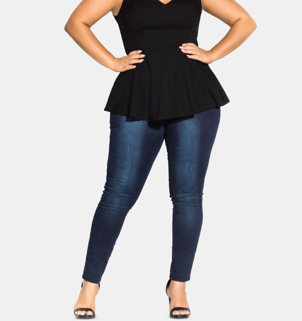 City Chic Women's Trendy Plus Size Strappy Halter Top Black Size Petite Small