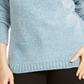 Karen Scott Women's Envelope Neck Chenille Sweater Blue Size Petite S