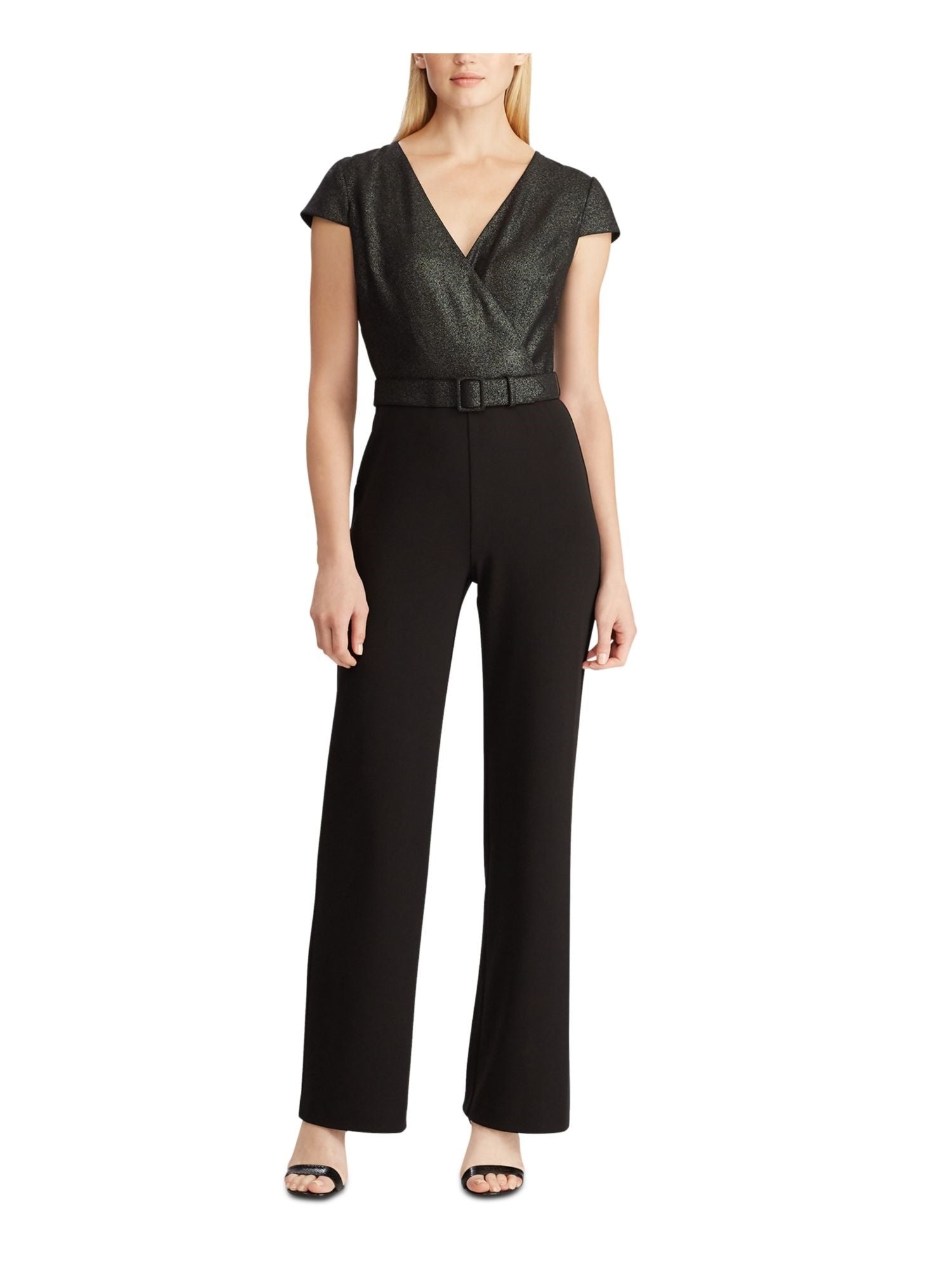 ralph-lauren-womens-glitter-long-sleeve-v-neck-t-shirt-straight-leg-wear-to-work-jumpsuit-black-size-8