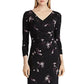 Lauren Ralph Women's Floral-Print Jersey Dress Black Size 16