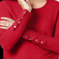 Alfani Women's Ribbed Snap Detail Sweater Red Size Petite Large