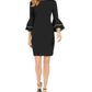 Calvin Klein Women's Embellished Bell Sleeve Sheath Dress Black Size 6