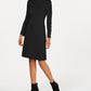 Nine West Women's Button Sleeve Sweater Dress Black Size Medium