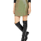 Bar III Women's Faux Leather Mini A Line Skirt Green Size XX-Small