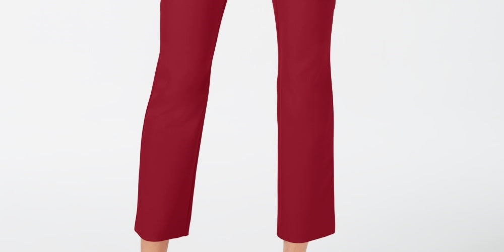 INC International Concepts Women's Cropped Straight Leg Pants Red Size 4