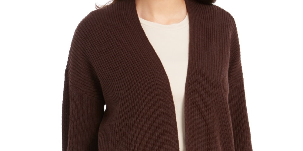 Style & Co Women's Button Side Oversized Cardigan Khaki Size Large