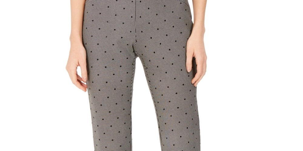 Charter Club Women's Dot Print Pull On Pants Black Size 10