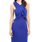 Trina Turk Women's Sleeveless Halter Short Ruffled Evening Dress Blue Size 8