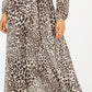 INC International Concepts Women's Animal Print Maxi Dress Brown Size 8