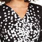 Alfani Women's V Neck Ruched Blouse Black Size X-Large
