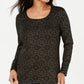 Karen Scott Women's Shimmer Medallion Top Black Size X-Large