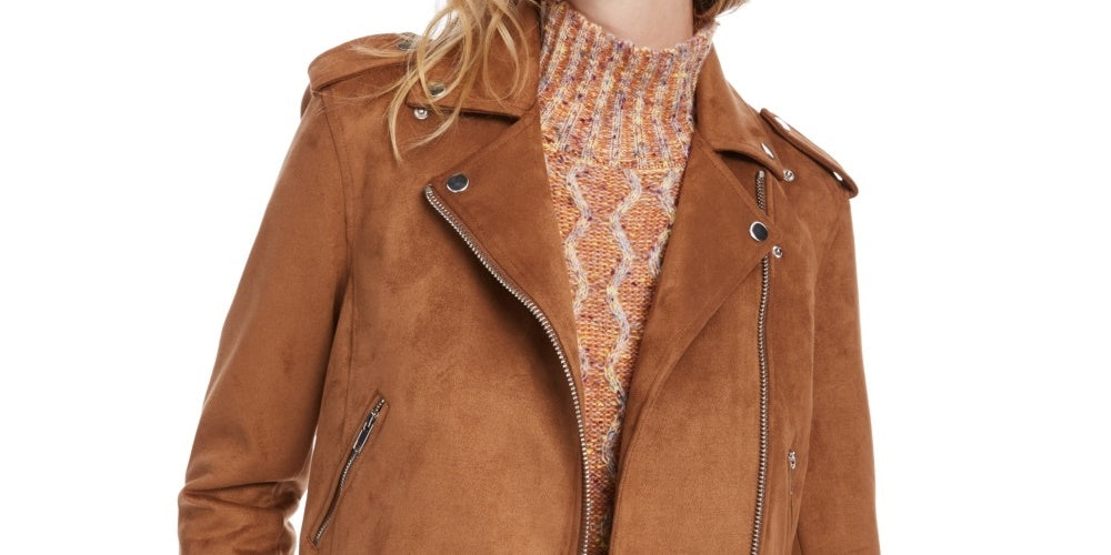 Kit & Sky Women's Faux Suede Jacket Brown Size Medium