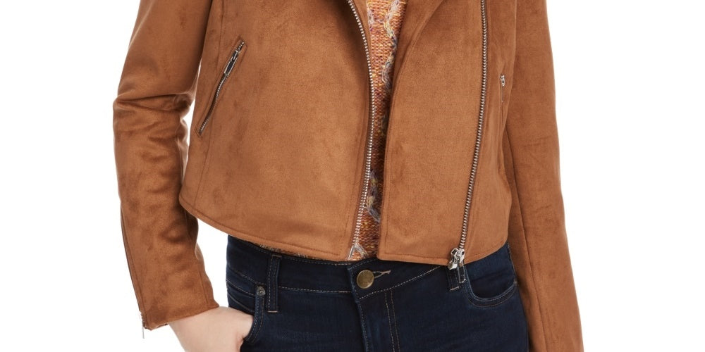 Kit & Sky Women's Faux Suede Jacket Brown Size Medium