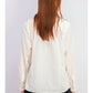 Charter Club Women's Cotton Blend Corduroy Long Sleeve Collared Button up Top White Size Petite Large
