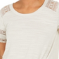 Style & Co Women's Lace Inset Top Gray Size XX-Large