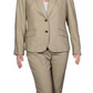 Anne Klein Women's Check Print Business Pant Suit Beige khaki Size 6