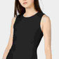 Calvin Klein Women's Sleeveless Ruffled Wrap-Hem Dress Black Size 14