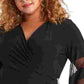 R & M Richards Women's Plus Size Illusion Bell-Sleeve Dress Black Size 16W