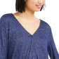Bar III Women's Cutout Surplice Top Purple Size X-Small