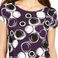 Alfani Women's Printed Round Hem T-Shirt Purple Multi  Size Petite L