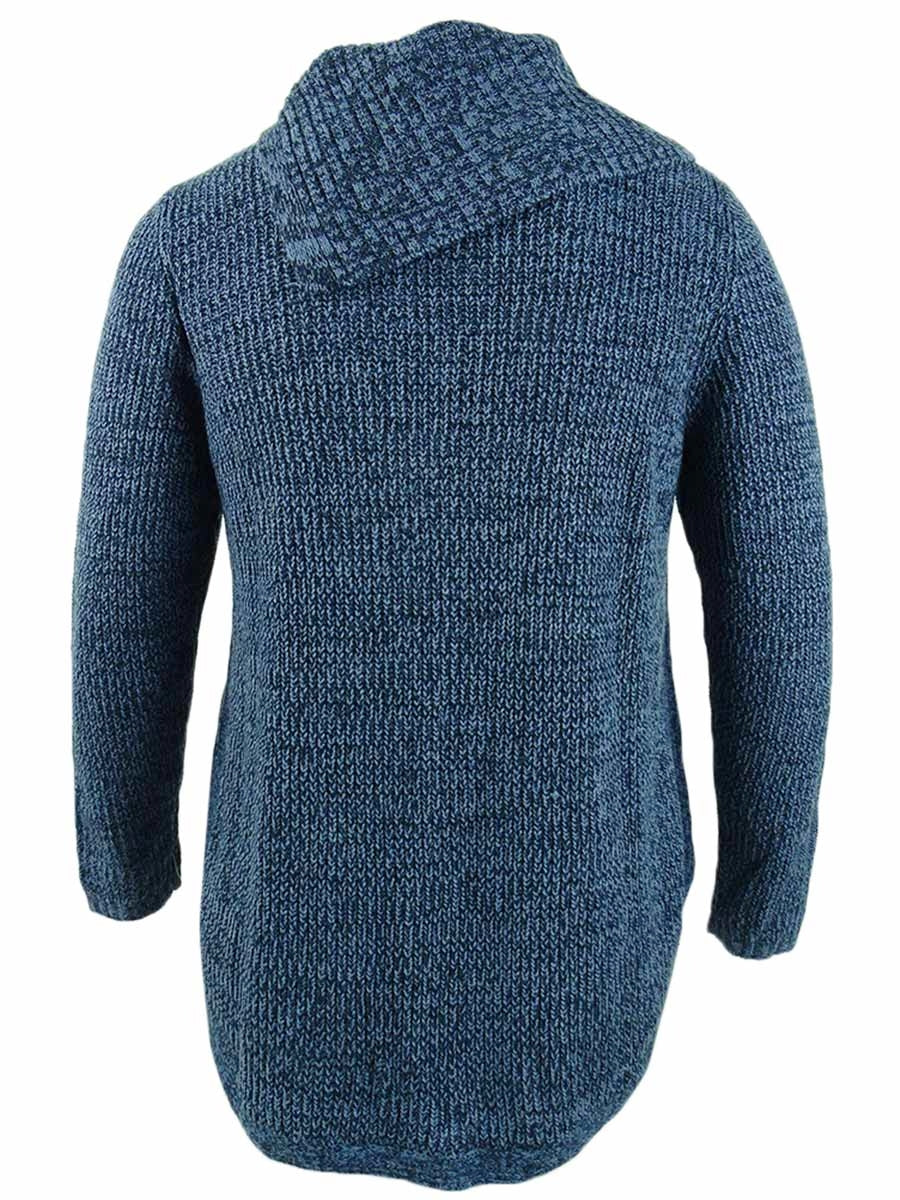 Style & Co Women's Button Trim Sweater Blue Size Petite X-Large