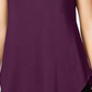 Alfani Women's Satin Trim High Low T-Shirt Purple Size Petite Medium