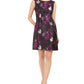 Jessica Howard Women's Floral-Jacquard Fit & Flare Dress Gray Size 14 Petite