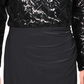 Ralph Lauren Women's Perina Sequined Blouson Evening Dress Black Size 12