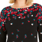 Charter Club Women's Floral Print Bell Sleeve Blouse Black Size X-Small