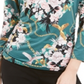 JM Collection Women's Printed Chain Neck Top Green  Floral Size Petite L