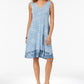 Style & Co Women's Cross-Back Dress Blue Size Medium